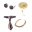 Picture of Sunglasses & Necklace & Tie & Straw Hat 4pcs Set Dog Cat Pet Supplies Funny Photo Props