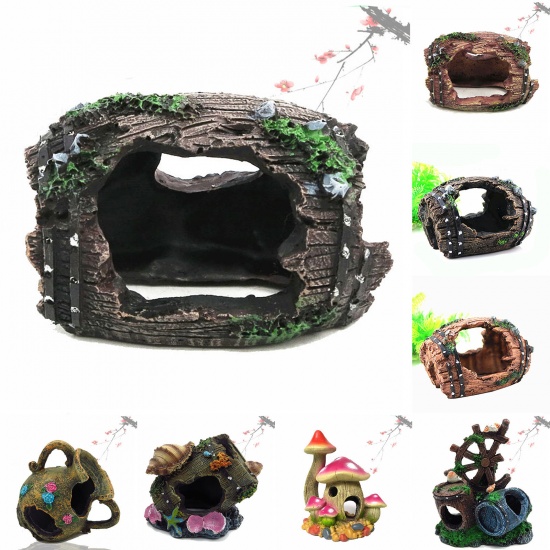 Immagine di Resin Shelter House Simulation Micro Landscape Miniature Aquarium Decoration