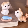 Picture of Blue - 10# Fish Naughty Cat Series Resin Micro Landscape Miniature Decoration 0.8x2.5, 1 Piece
