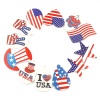 Picture of PU Leather Sport Pendants Drop Flag Of The United States 57mm x 38mm, 5 PCs
