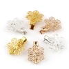 Picture of Copper & Iron Based Alloy Hair Clips Findings Silver Plated Flower 26mm x 20mm, 10 PCs