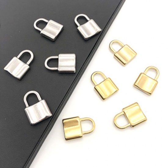 Immagine di Acciaio Inossidabile Charms Serratura 16mm x 10mm, 3 Pz