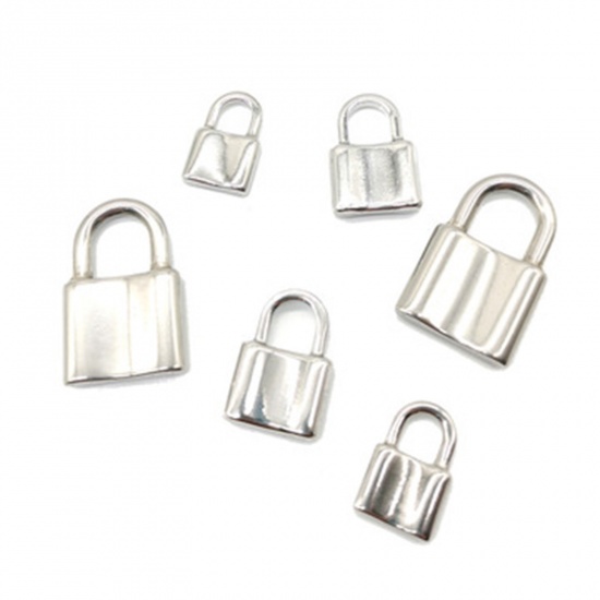 Immagine di Acciaio Inossidabile Charms Serratura 16mm x 10mm, 3 Pz