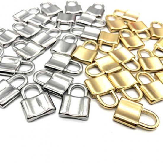 Immagine di Acciaio Inossidabile Charms Serratura 16mm x 10mm, 3 Pz