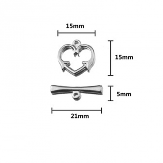 Picture of Stainless Steel Toggle Clasps Silver Tone 2 Sets