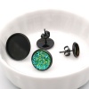 Picture of Stainless Steel Ear Post Stud Earrings Cabochon Settings 10 PCs