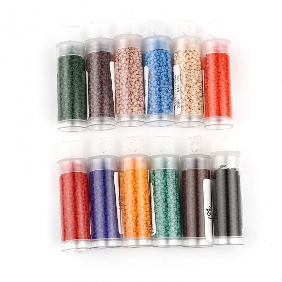 Picture of Glass Seed Seed Beads Cylinder About 2mm Dia., Hole: Approx 0.6mm, 1 Bottle
