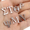 304ステンレス鋼 チャーム シルバートーン ギリシャ語のアルファベット 1 個 の画像