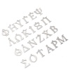 Picture of 304 Stainless Steel Charms Silver Tone Greek Alphabet
