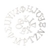 Picture of 304 Stainless Steel Charms Silver Tone Greek Alphabet