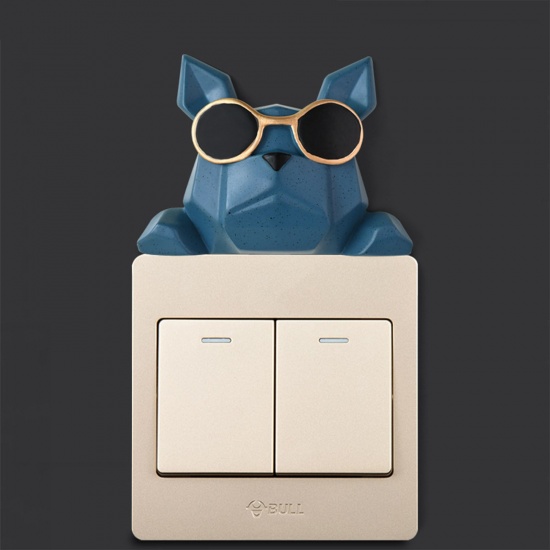 Immagine di Dark Blue - Rabbit Resin 3D Light Switch Decorative Sticker 8x2x9.3cm, 1 Piece