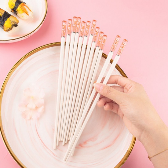 Изображение High Temperature Resistant Non-slip Japanese Sakura Chopsticks Household