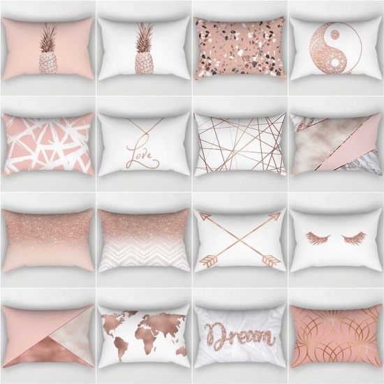 Immagine di Rose Gold - 35# Peach Skin Fabric Rectangle Pillowcase Home Textile 30x50cm, 1 Piece
