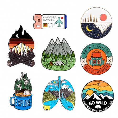 15 Pcs Outdoors Enamel Pins for Backpacks Aesthetic Enamel Pins Set Nature  Button Pins Vintage Lapel Pins Camping Pins Cute Cartoon Brooch Pin Badges Women's  Brooches Pin for Jacket Hat Cute Style