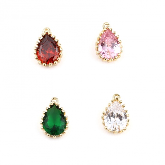 Picture of Zinc Based Alloy & Acrylic Charms Drop Gold Plated