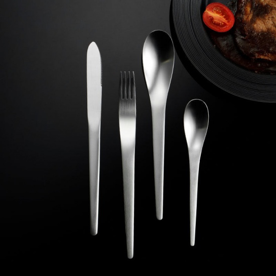 マットローズゴールド-304ステンレス鋼ティースプーン食器カトラリー食器ドローベンチ15.5x2.7cm、1 個 の画像