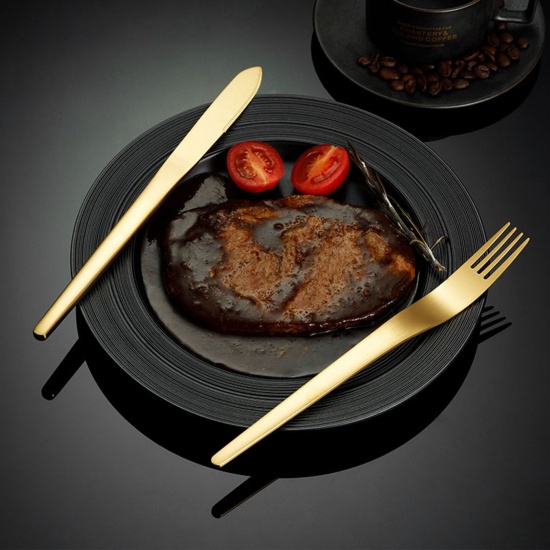 マットローズゴールド-304ステンレス鋼ティースプーン食器カトラリー食器ドローベンチ15.5x2.7cm、1 個 の画像