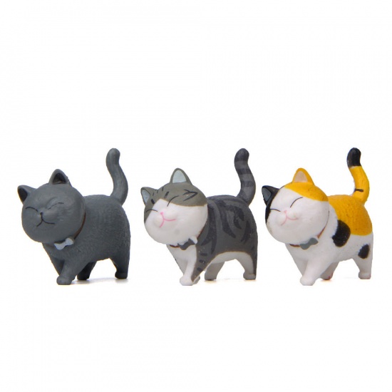 Изображение PVC Cute Cat Ornaments Home Landscape Miniature Decoration