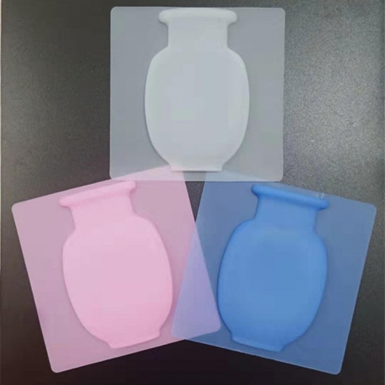 Immagine di Pink - Creative Silicone Suction Cup Wall Hanging Soft Vase Toilet Wall Refrigerator 14.5x14.5cm, 1 Piece
