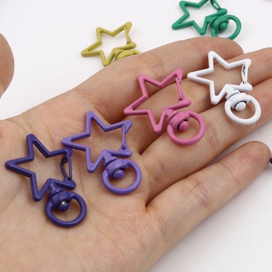 Picture of Zinc Based Alloy Keychain & Keyring Star 34mm x 24mm, 10 PCs