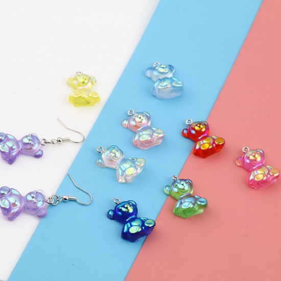 Picture of Resin Charms Bear Animal Plating 25mm x 18mm, 10 PCs