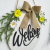 Imagen de Black - Happy Easter Wood Hanging Door Sign Home Decoration 30cm Dia., 1 Piece