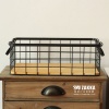 Imagen de Wrought Iron Grid Storage Basket With Wooden Board