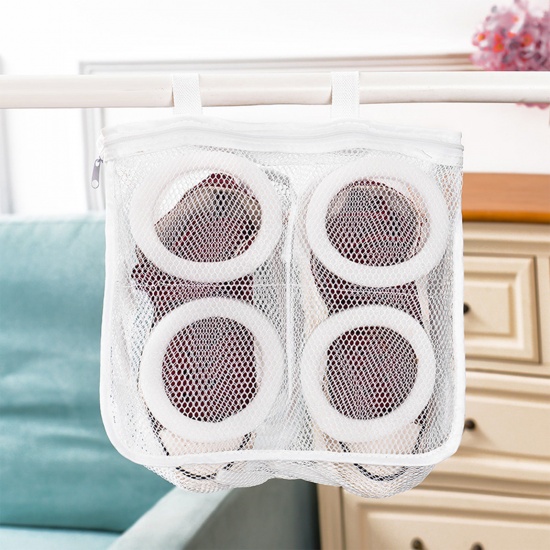 Picture of Pink - Polyester Net Laundry Washing Bag For Washing Machine 28x8x24.5cm, 1 Piece