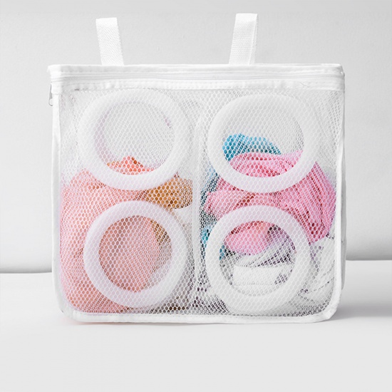 Immagine di Pink - Polyester Net Laundry Washing Bag For Washing Machine 28x8x24.5cm, 1 Piece