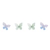 Image de Boucles d'Oreilles Puces en Argent Pur & Résine Multicolore Papillon 10mm x 5mm, 1 Paire