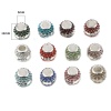 Picture of Zinc Based Alloy Birthstone Large Hole Charm Beads Silver Plated Barrel