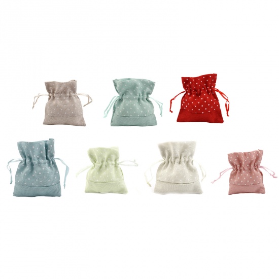 Picture of Fabric Drawstring Bags Rectangle Dot