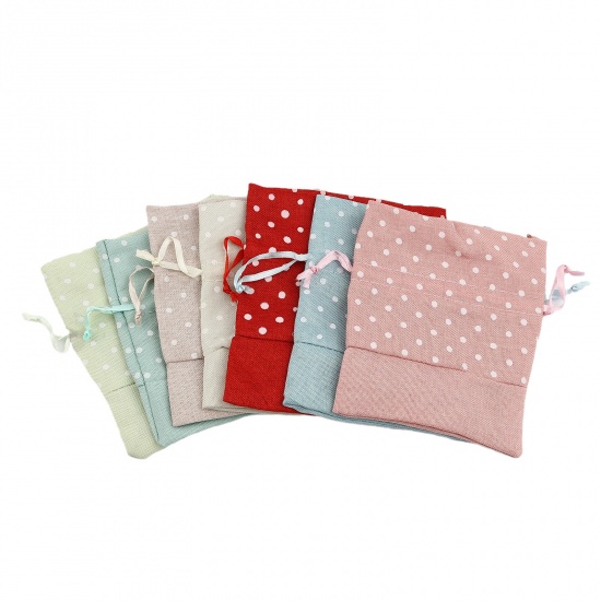 Picture of Fabric Drawstring Bags Rectangle Dot