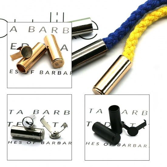Immagine di Lega di Zinco Fibbia della corda per abbigliamento Cilindrico Con Chiusura 10 Seri