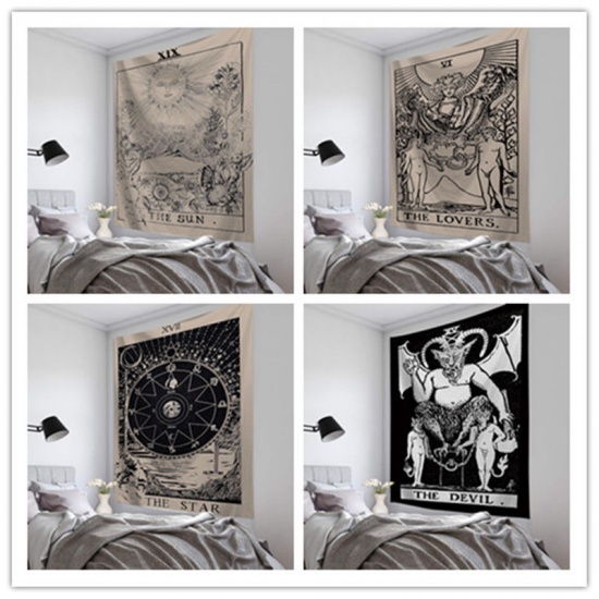 Picture of Beige - 11# Retro Tapestry Living Room Bedroom Home Hanging Decoration 150x130cm, 1 Piece