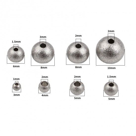 Imagen de Acero Inoxidable Cuentas Ronda Gris Plata 10 Unidades