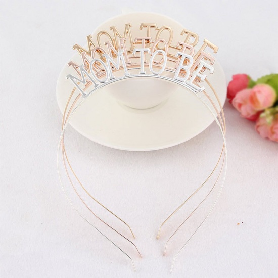 Immagine di Rose Gold - Alloy Mom To Be Headband Baby Shower Party Supplies 11.2x14.5cm, 1 Piece