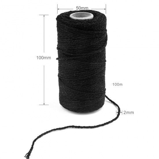 綿 ワイヤー 糸 白 2mm、 1 巻 （ 100 メートル/ロール） の画像