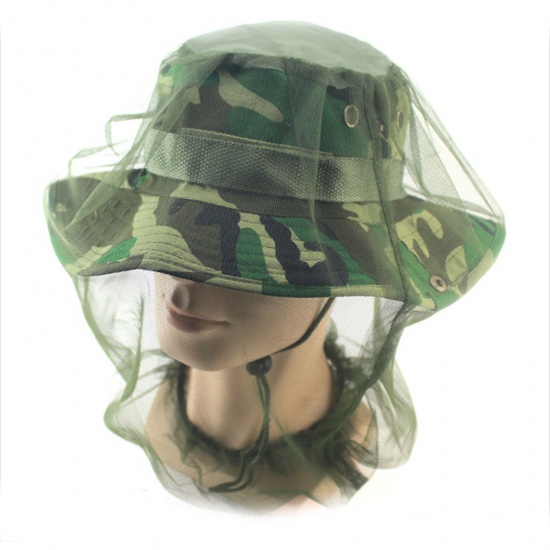 Picture of Black - Mosquito Net Mesh Head Neck Cover For Outdoor Activities Face Neck Protecting 74cm long, 1 Piece