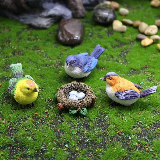 Picture of Brown - Resin Simulation Bird Nest Micro Landscape Miniature Decoration 6x1.5cm, 1 Piece