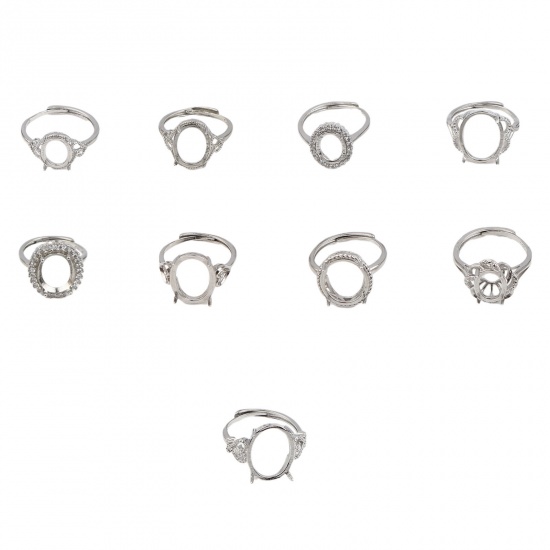 白銅 オープンタイプ 調整可能 リング 指輪 台座付 1 個 の画像