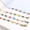 Picture of Stainless Steel Religious Link Cable Chain Findings Eyeglasses Chain Holder Round Evil Eye Enamel