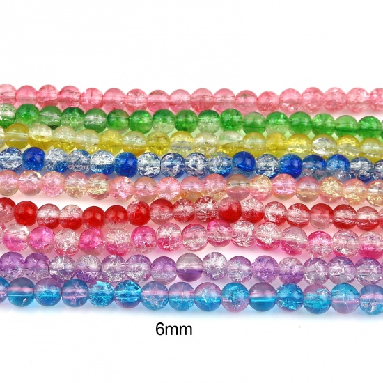 Picture of Glass Beads Round Transparent Crack