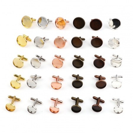 Brass Cuff Links Round Rotatable