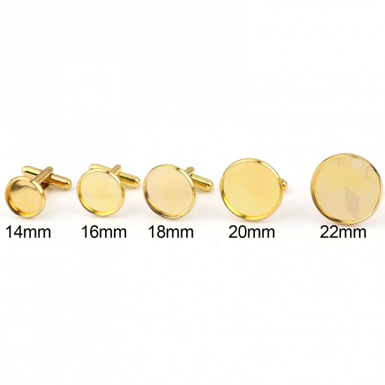 Picture of Brass Cuff Links Round Rotatable                                                                                                                                                                                                                              
