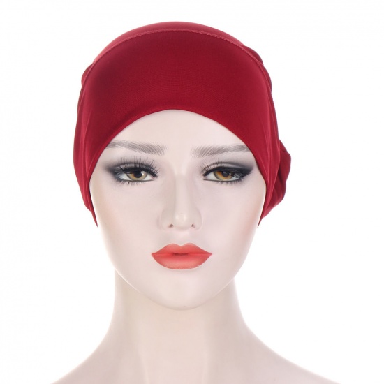 Изображение Pink - Polyester Women's Fashion Lace Up Muslim Turban Hat M（56-58cm）, 1 Piece