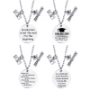 Picture of Stainless Steel Year Necklace Silver Tone & Antique Silver Color Diploma 50cm(19 5/8") long