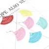 Imagen de 5 Unidades Hierro Filigrana Estampación Colgantes Multicolor Matte En forma de abanico Pintura