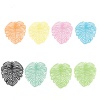 Immagine di 5 Pz Lega di Ferro Filigree Stamping Ciondoli Multicolore Matte Foglia di Monstera Pittura