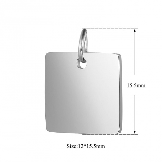 Picture of Stainless Steel Charms Square